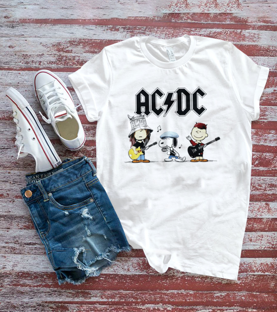 AC DC Snoopy Peanuts Band Meme T-Shirt