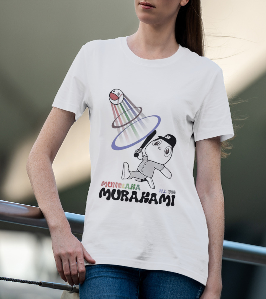 Takashi Murakami Rainbow Baseball Character Playful T-Shirt