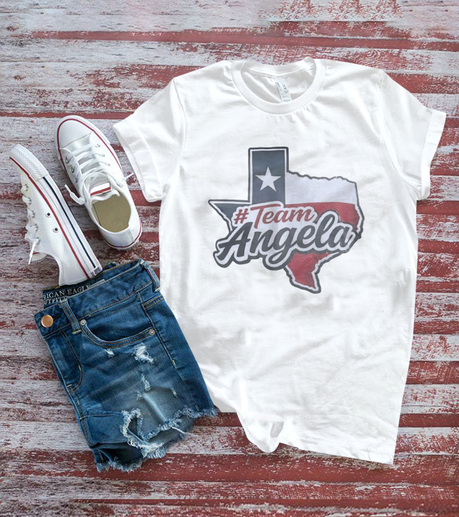 #TeamAngela Texas State Flag Map T-Shirt