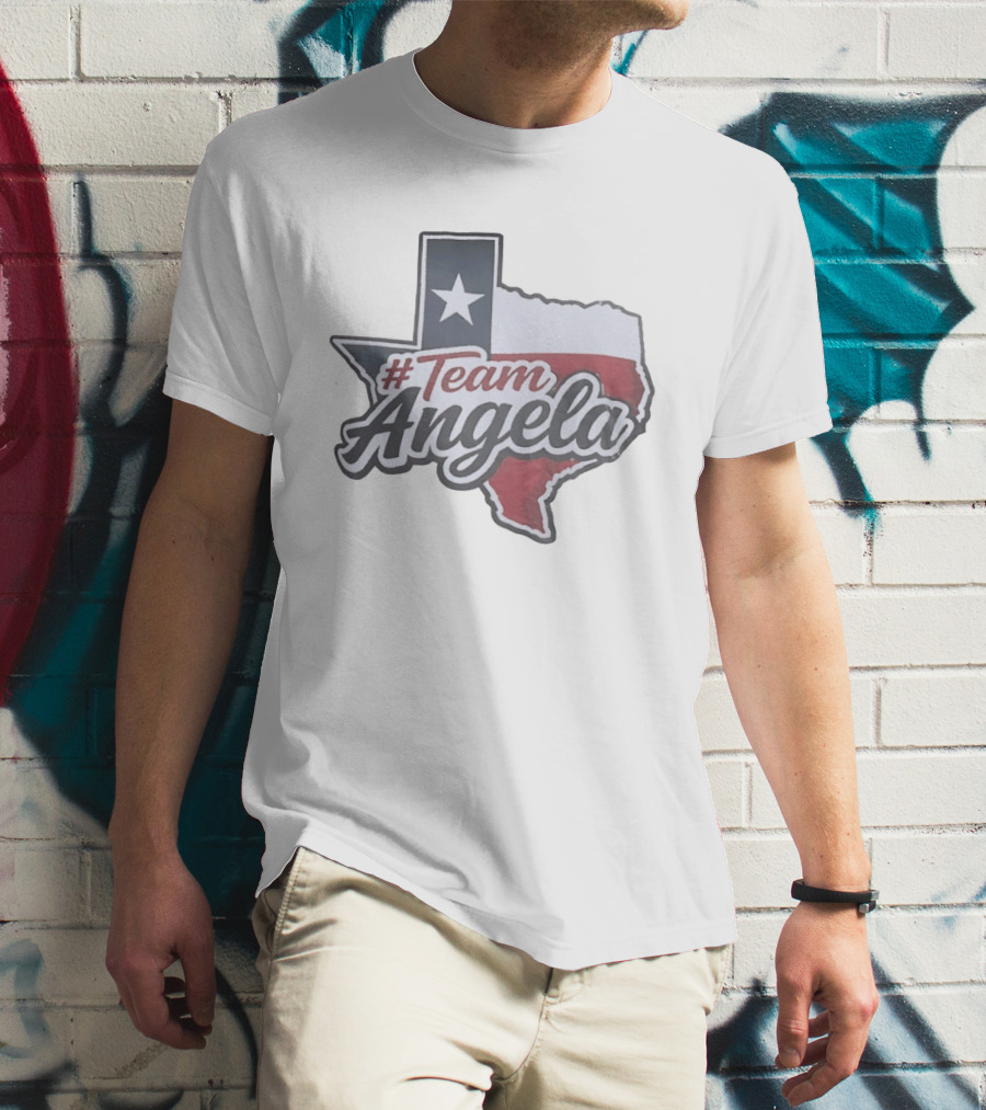 #TeamAngela Texas State Flag Map T-Shirt