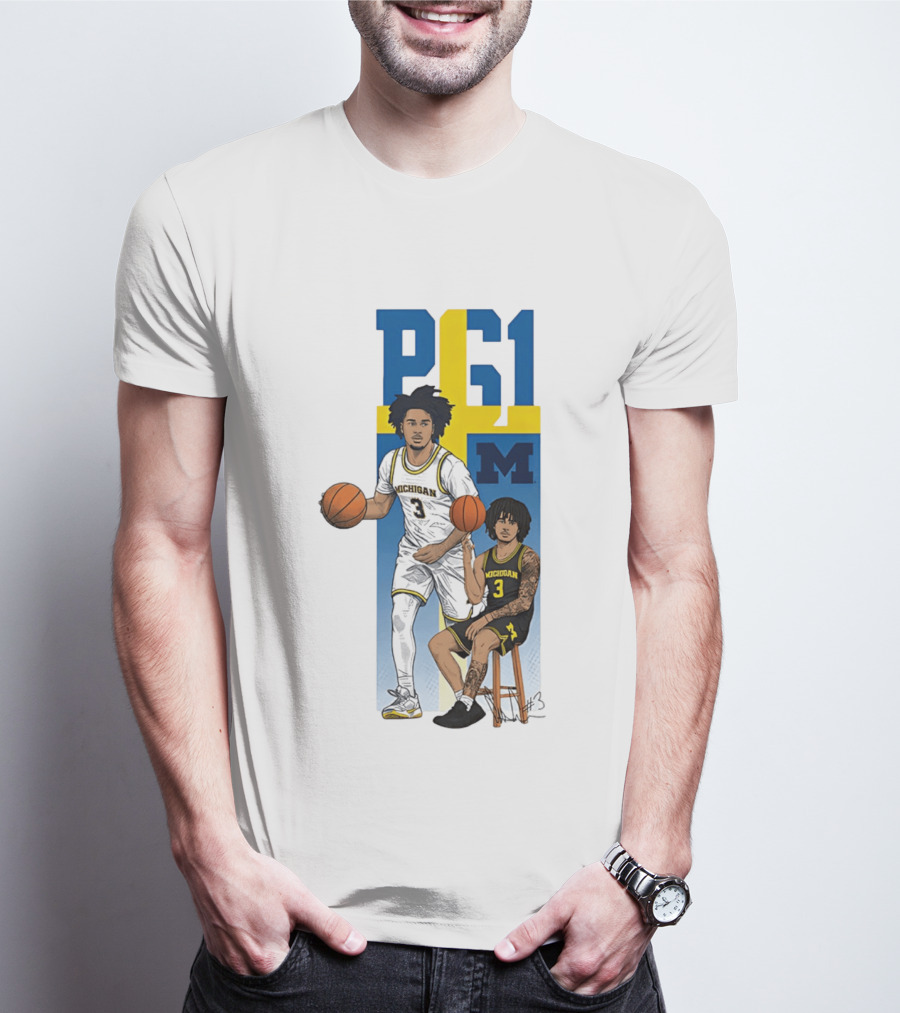PG1 Elliot Cadeau Michigan Wolverines Basketball M T-Shirt