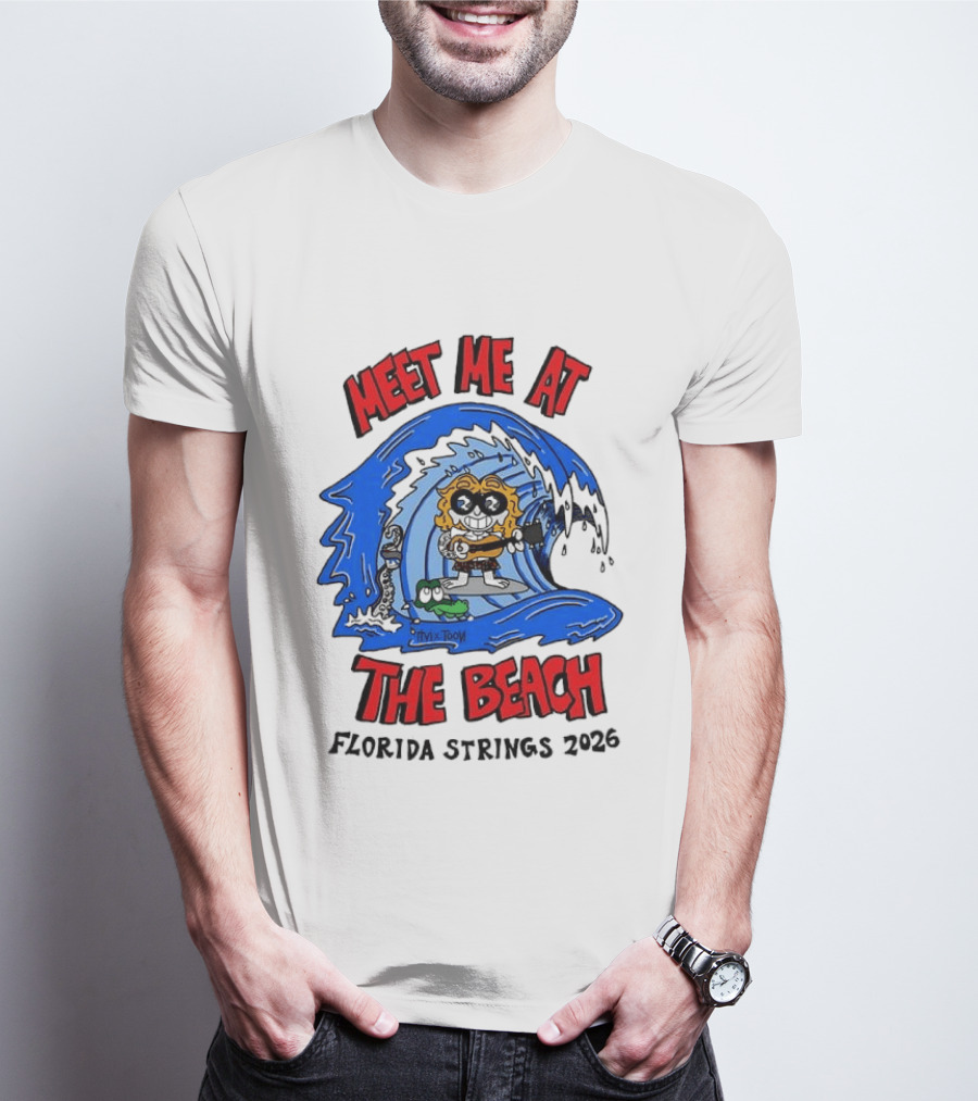 Meet Me At The Beach Florida Strings 2026 Surfing Wave T-Shirt