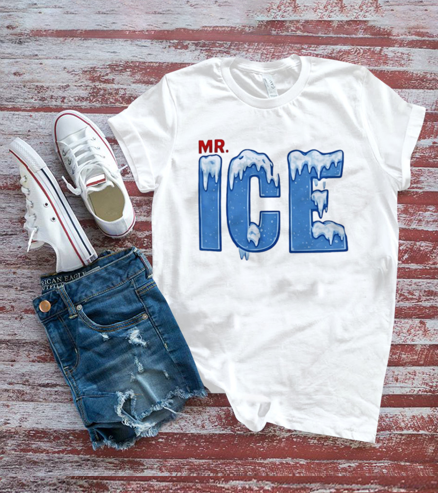 Mr ICE Snow Cover Icy Letters Frosty Winter T-Shirt