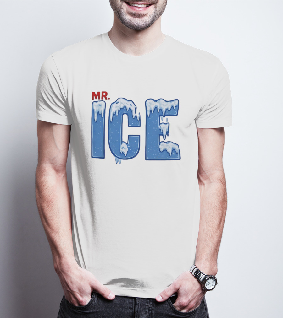 Mr ICE Snow Cover Icy Letters Frosty Winter T-Shirt