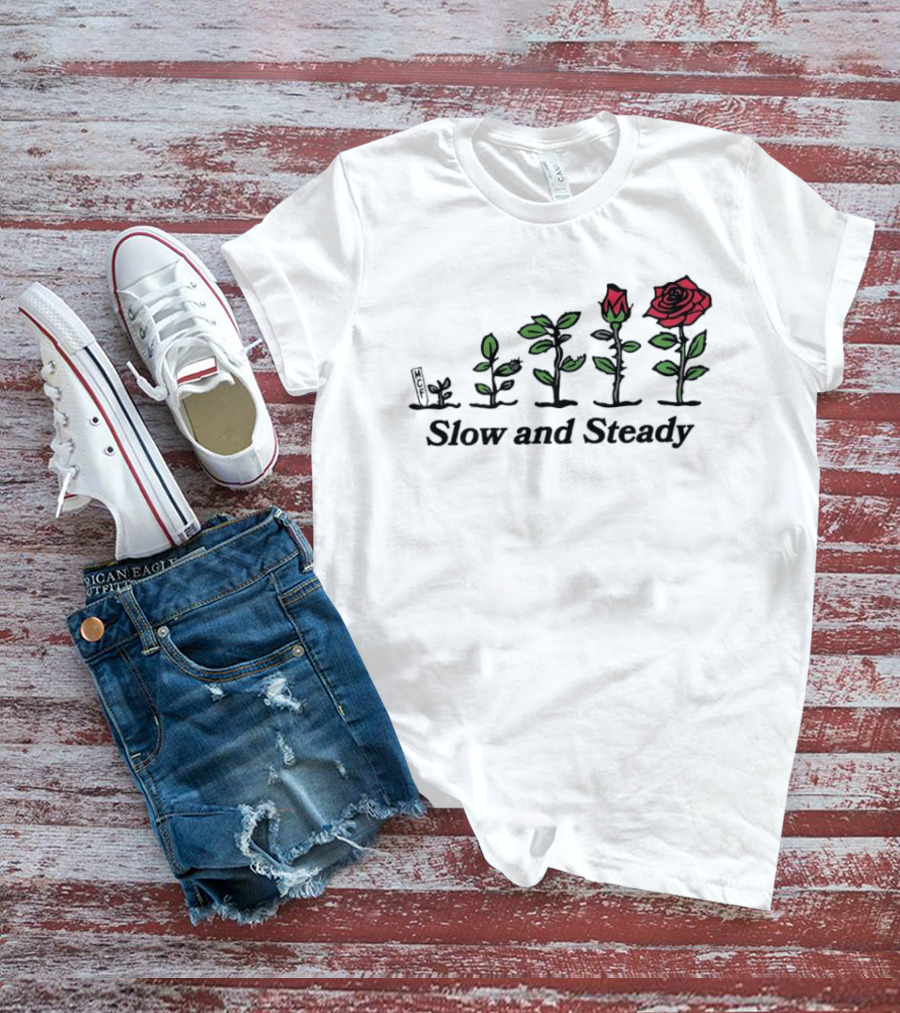 Slow And Steady Flower Growth Stages Rose Blossom T-Shirt