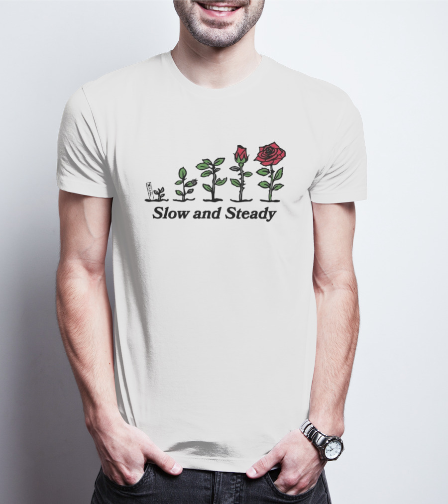 Slow And Steady Flower Growth Stages Rose Blossom T-Shirt