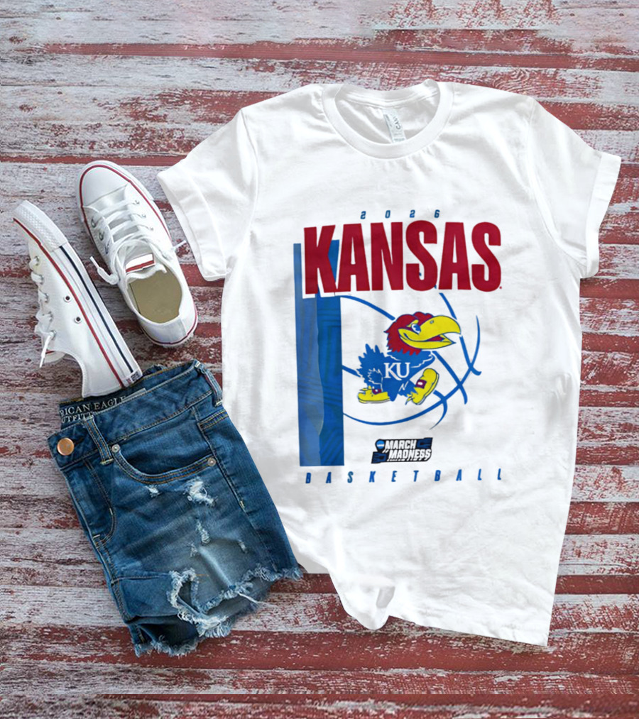 Kansas Jayhawks 2026 NCAA March Madness Basketball T-Shirt
