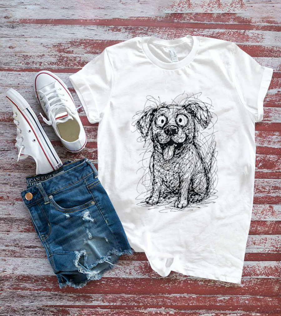 Whimsical Dog Drawing For Dog Lovers T-Shirt