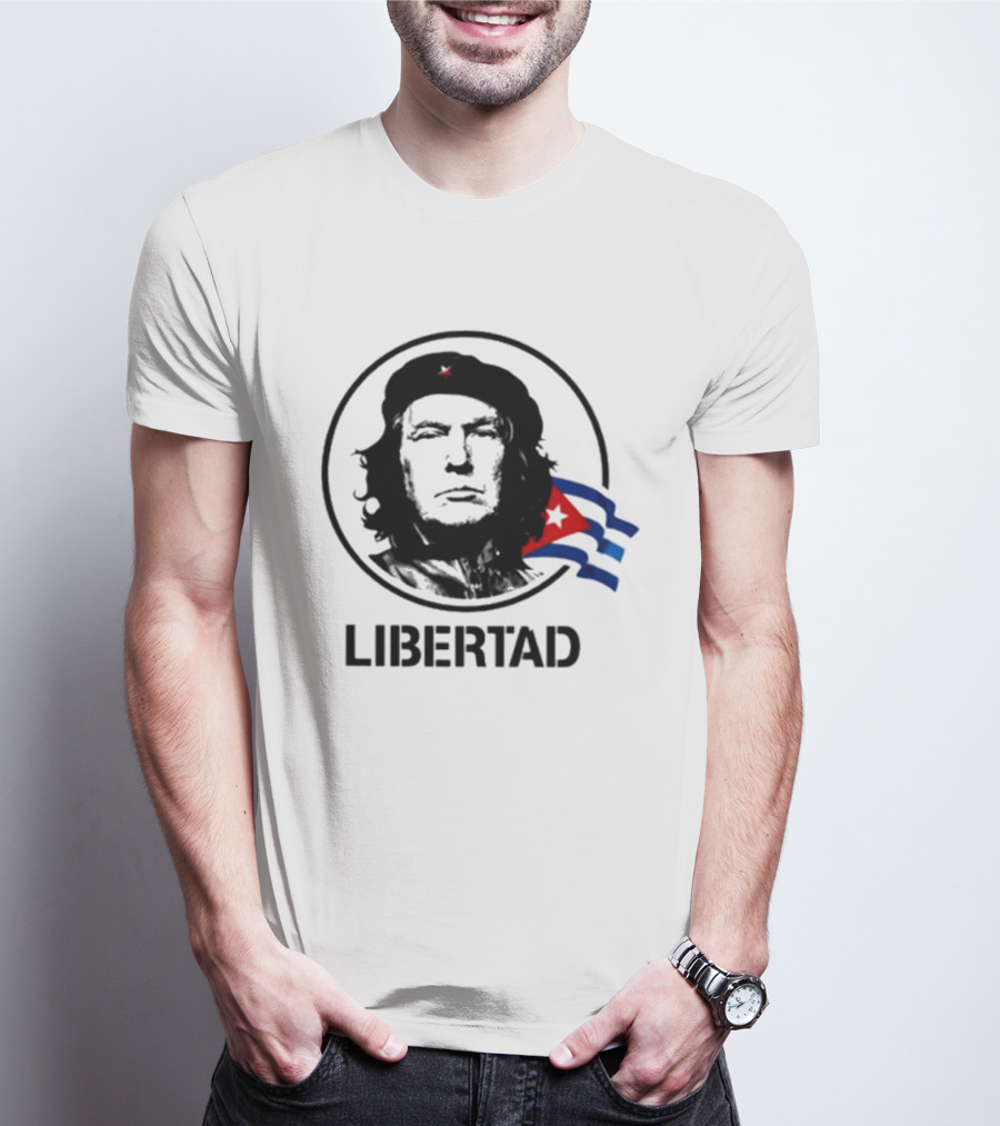 Donald Trump Che Guevara Fusion LIBERTAD Flag Icon Visual T-Shirt