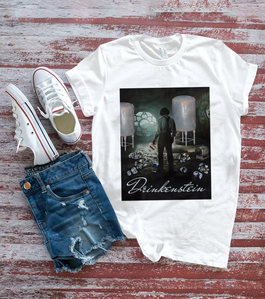 Drinkenstein Frankenstein Meme With Pile Of Soda Cans T-Shirt