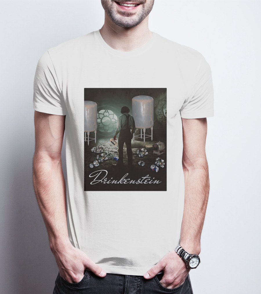Drinkenstein Frankenstein Meme With Pile Of Soda Cans T-Shirt