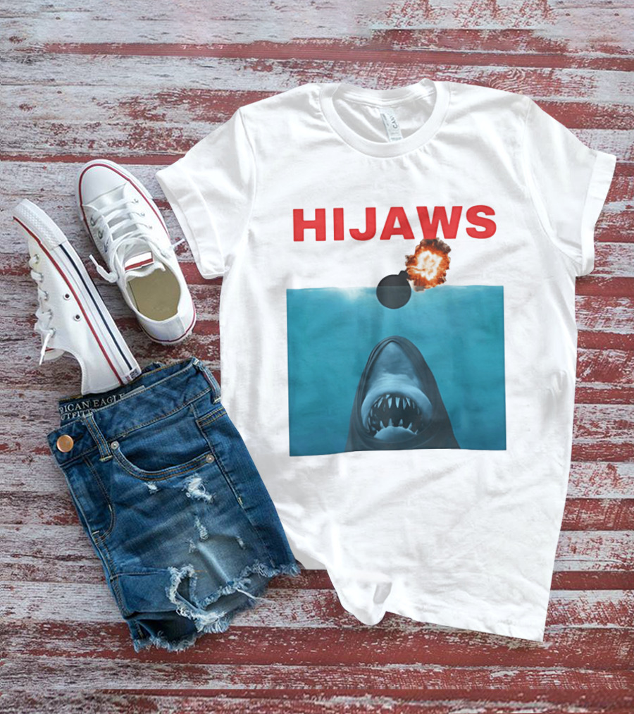 HIJAWS Jaws Bomb Explosion With Shark T-Shirt