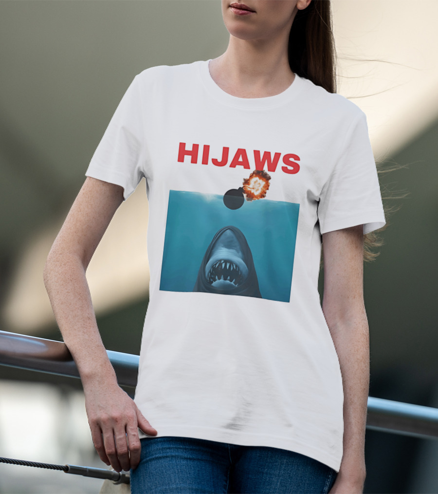 HIJAWS Jaws Bomb Explosion With Shark T-Shirt