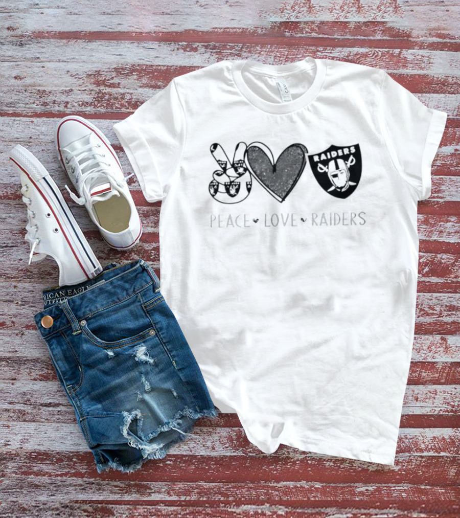 Peace Love Las Vegas Raiders Raiders NFL Team Fan T-Shirt