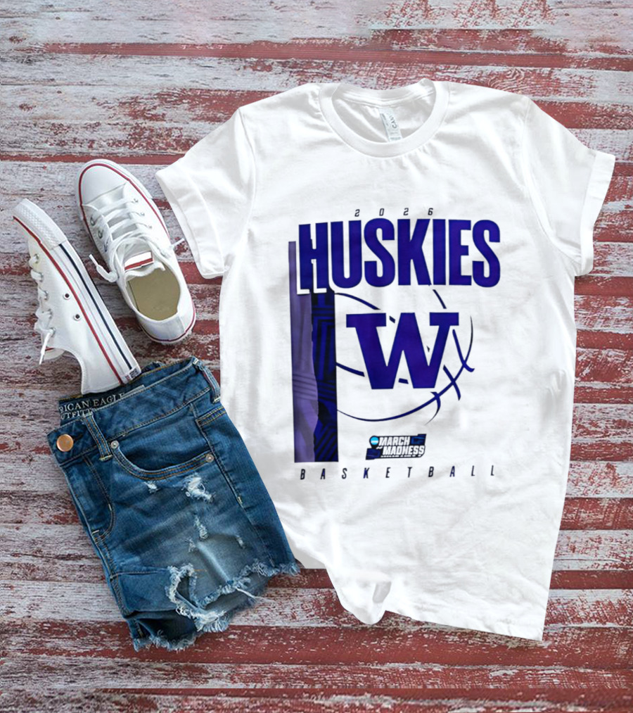 2026 Huskies W March Madness Basketball T-Shirt