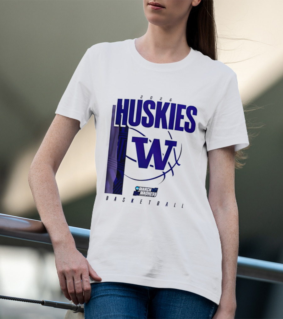 2026 Huskies W March Madness Basketball T-Shirt