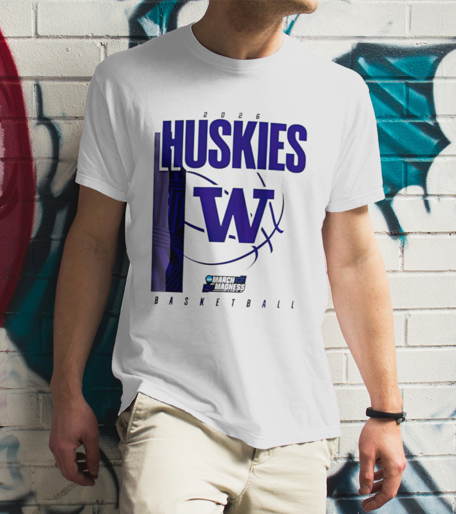 2026 Huskies W March Madness Basketball T-Shirt