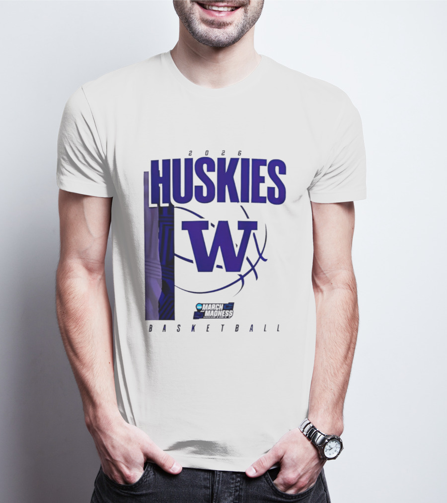 2026 Huskies W March Madness Basketball T-Shirt