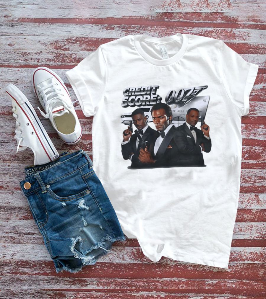 CREDIT SCORE 007 James Bond Style With Agents And Luxury Car T-Shirt