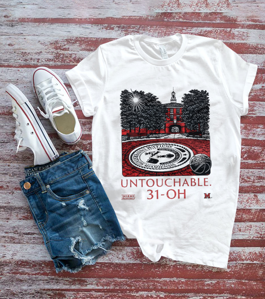 Miami RedHawks Untouchable 31 OH Historic Seal And Building T-Shirt