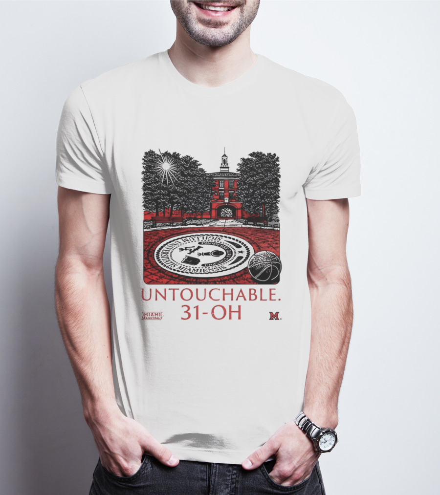 Miami RedHawks Untouchable 31 OH Historic Seal And Building T-Shirt