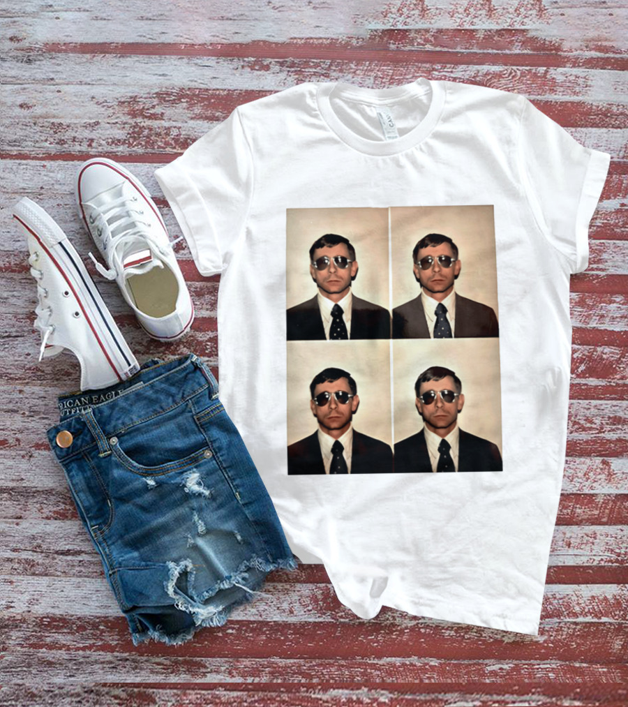 SGM Mike Vining Blasting Through Iconic Sunglasses Suit Portrait Quad T-Shirt