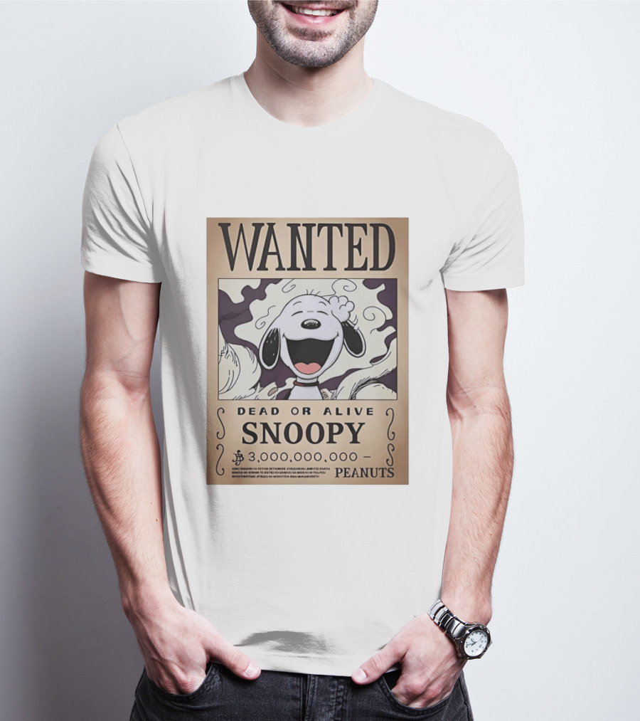 Wanted Dead Or Alive Snoopy Peanuts 3 Billion Bounty T-Shirt
