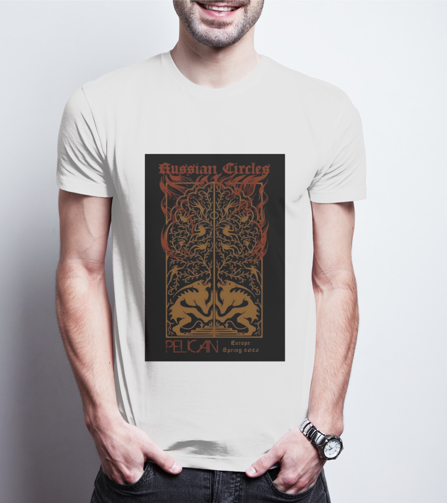 Russian Circles Pelican Europe Spring 2026 Tour Fantasy Artistry T-Shirt