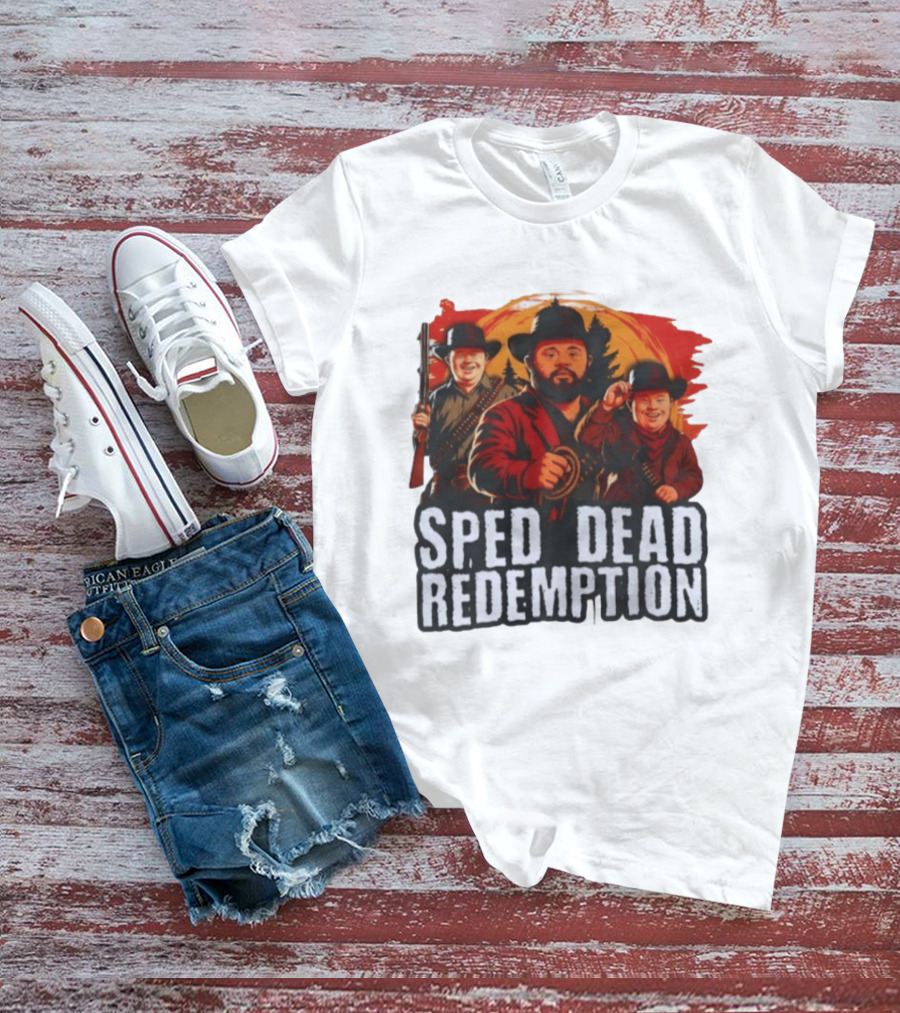 Sped Dead Redemption Parody Western Movie Cowboys T-Shirt