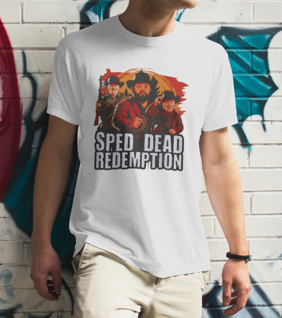 Sped Dead Redemption Parody Western Movie Cowboys T-Shirt