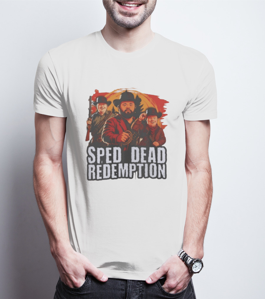 Sped Dead Redemption Parody Western Movie Cowboys T-Shirt