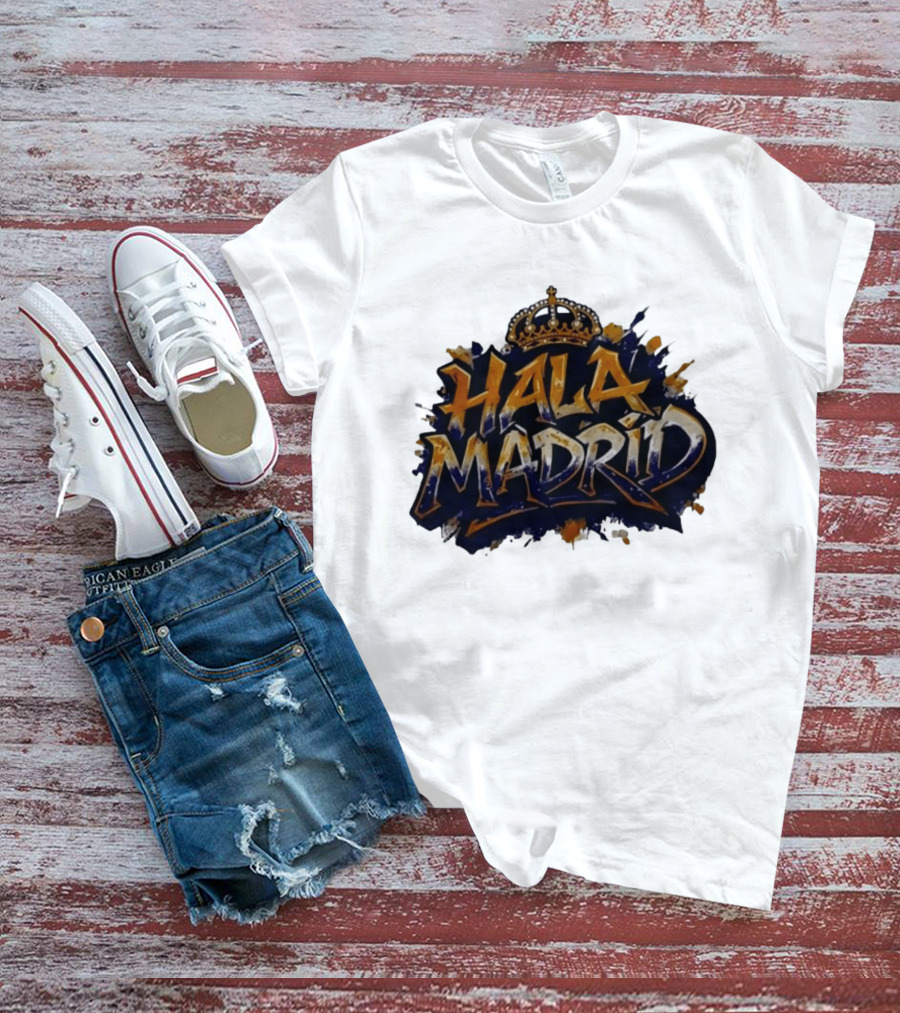 Hala Madrid Gold Crown Soccer Splash T-Shirt