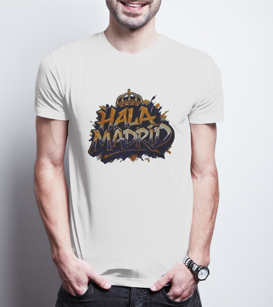 Hala Madrid Gold Crown Soccer Splash T-Shirt