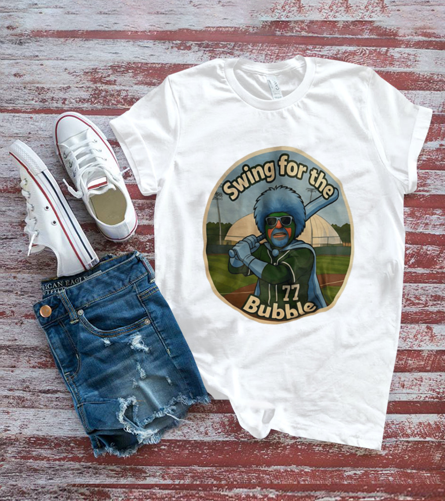 Swing For The Bubble 77 Tulane Green Wave Baseball T-Shirt