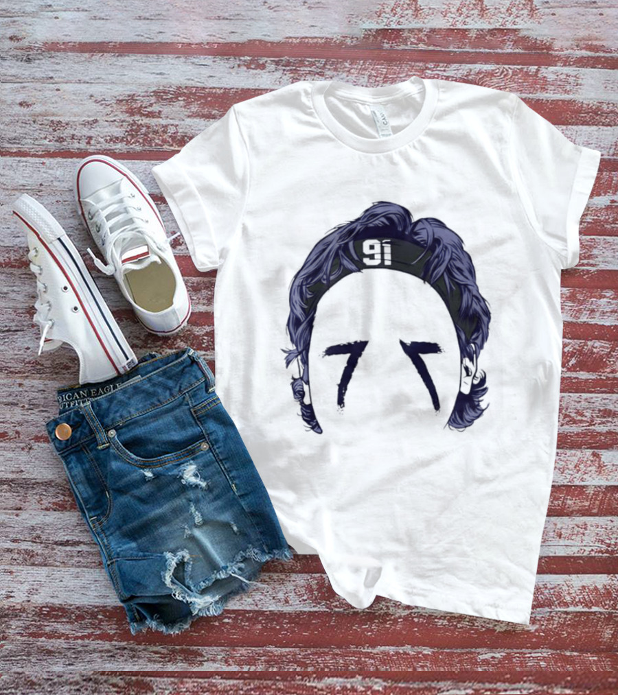 91 Headband Purple Hair Eye Black T-Shirt