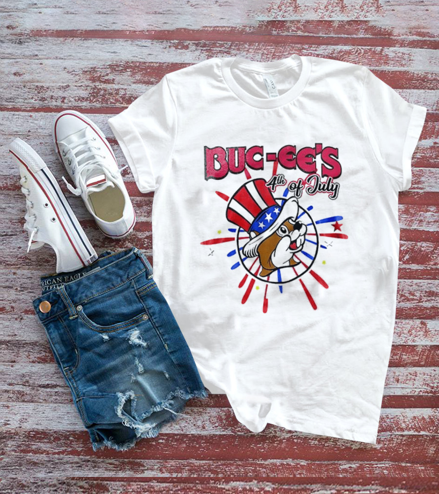Buc Ee's 4th Of July Celebration Patriotic Beavers And Stars T-Shirt