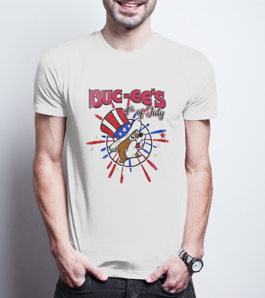 Buc Ee's 4th Of July Celebration Patriotic Beavers And Stars T-Shirt