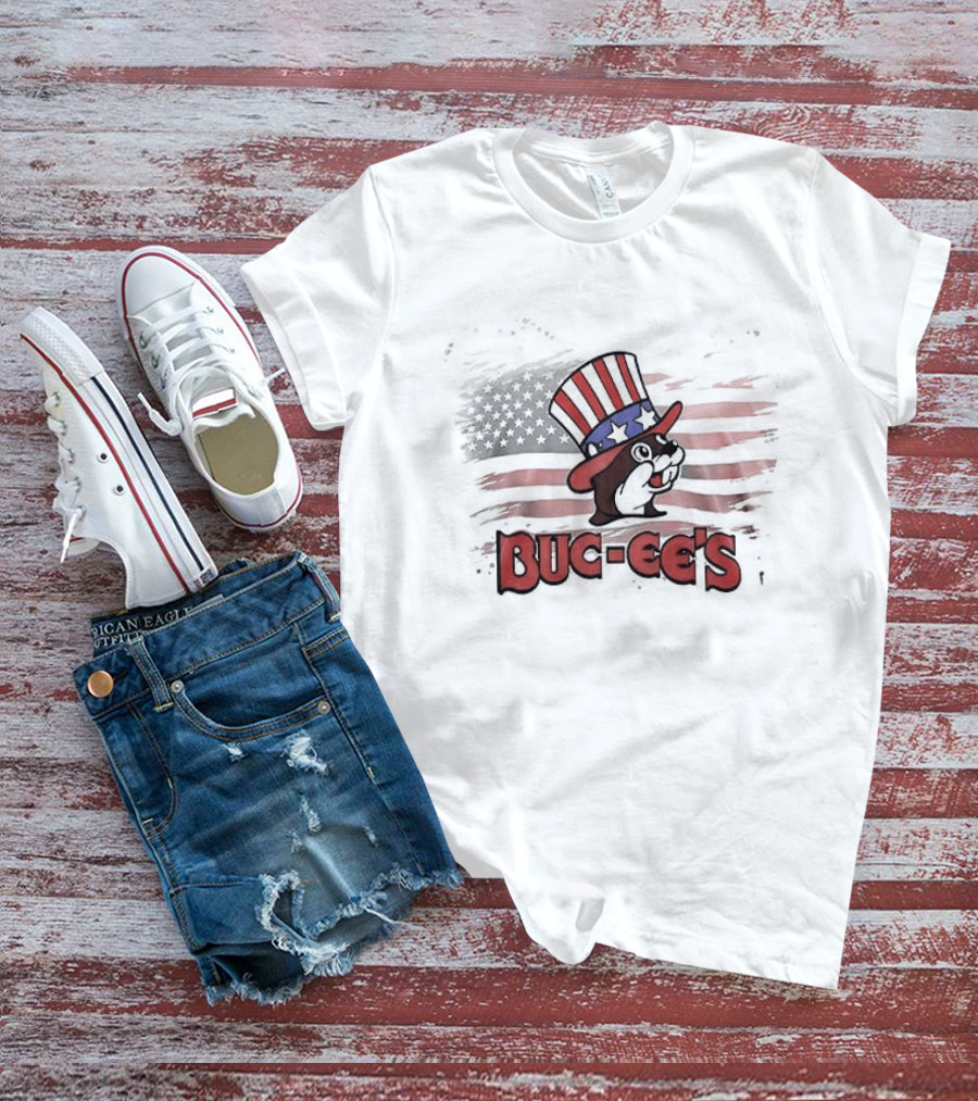 Buc Ee's American Flag Hat 250th Anniversary Celebration T-Shirt