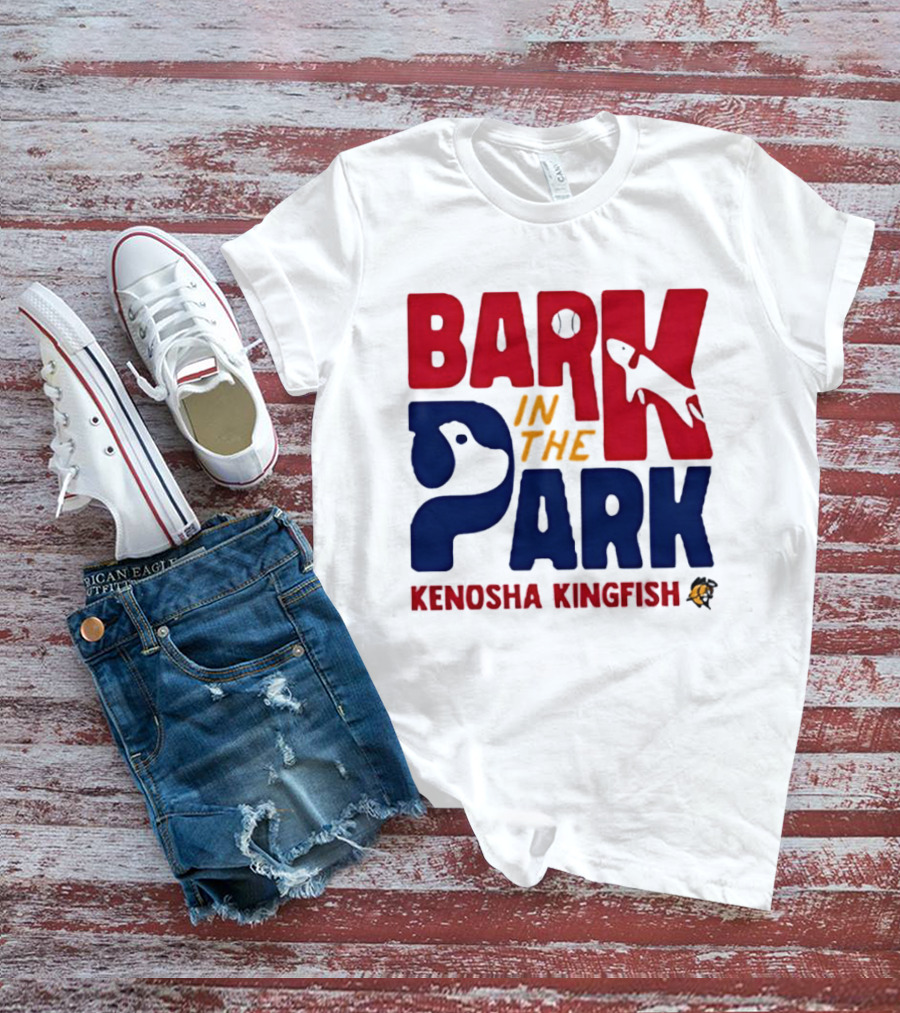 Kenosha Kingfish Bark In The Park Event With Playful Dog And Fish T-Shirt