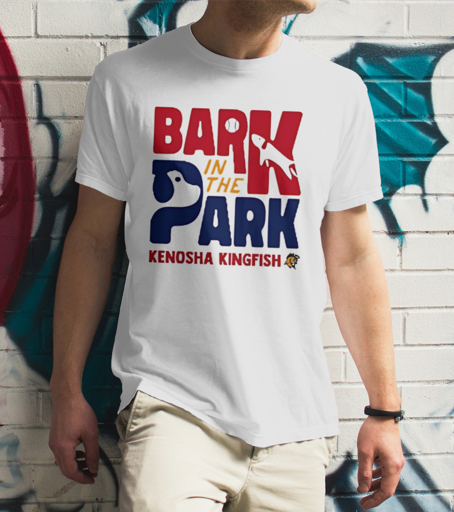 Kenosha Kingfish Bark In The Park Event With Playful Dog And Fish T-Shirt