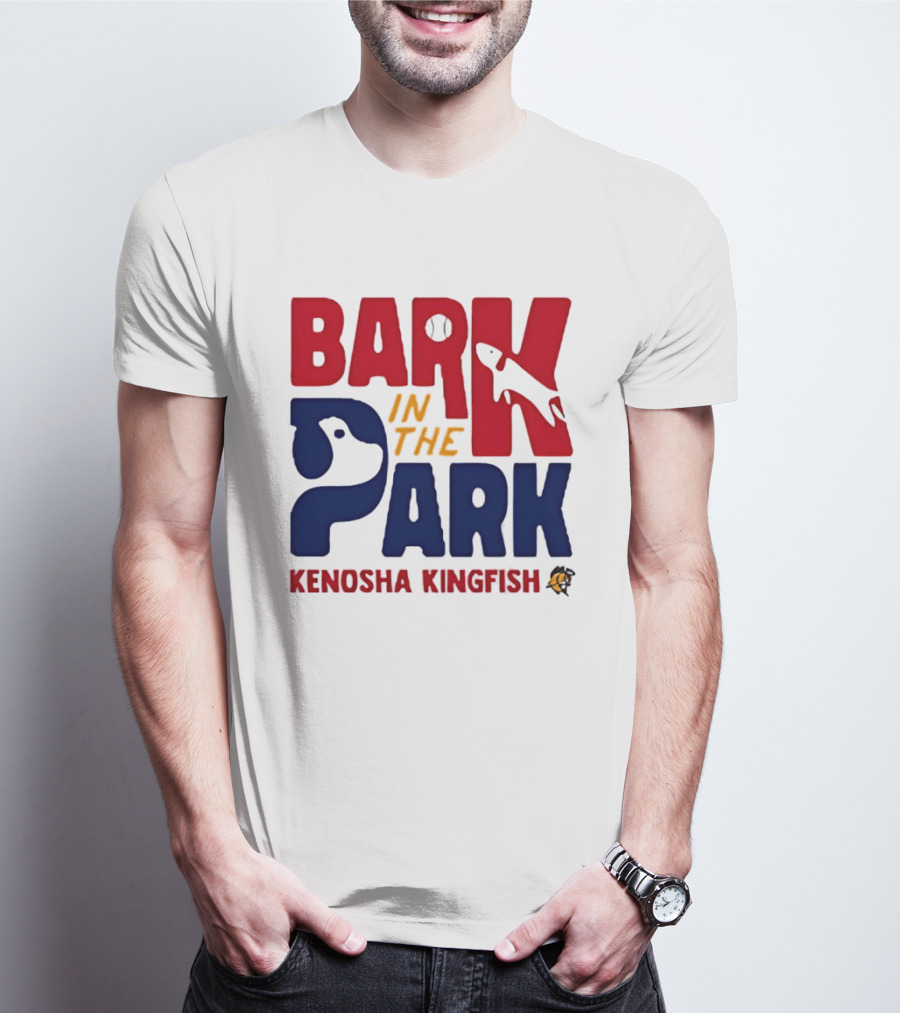 Kenosha Kingfish Bark In The Park Event With Playful Dog And Fish T-Shirt