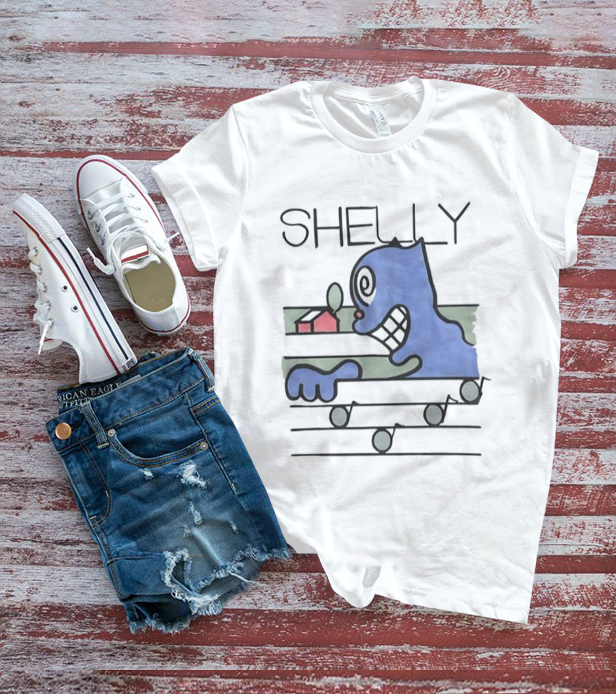 Shelly Cartoon Character With House And Music Notes T-Shirt