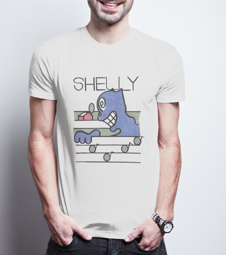 Shelly Cartoon Character With House And Music Notes T-Shirt
