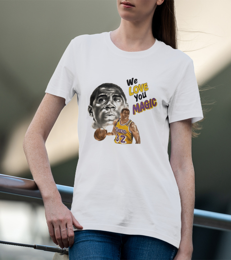 Los Angeles Lakers Magic Johnson We Love You Magic 32 Basketball Legend T-Shirt