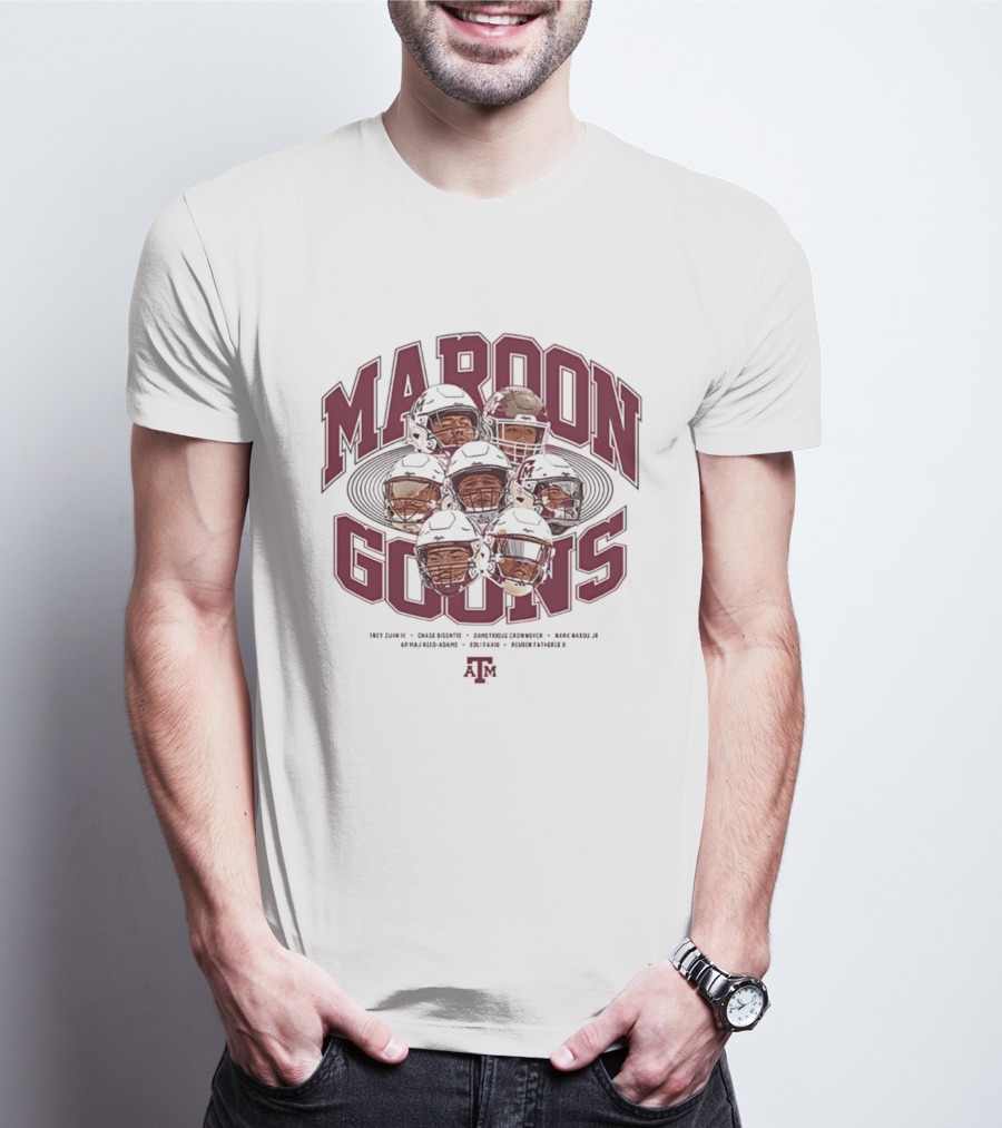 Texas A&M Maroon Goons Football NCAA Team Caricature T-Shirt