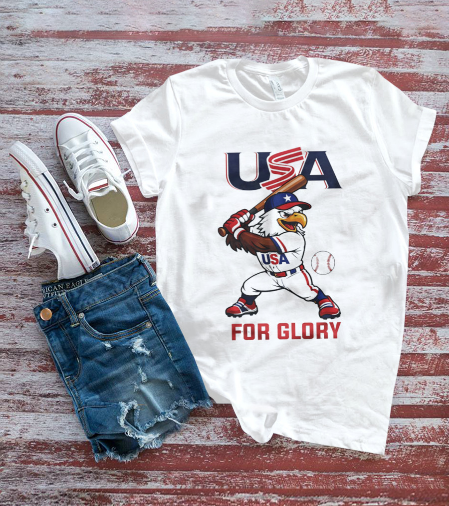 USA Baseball Eagle For Glory World US Baseball T-Shirt