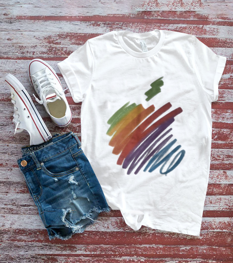 Apple 50th Anniversary Rainbow Logo Classic Multicolor 2026 T-Shirt