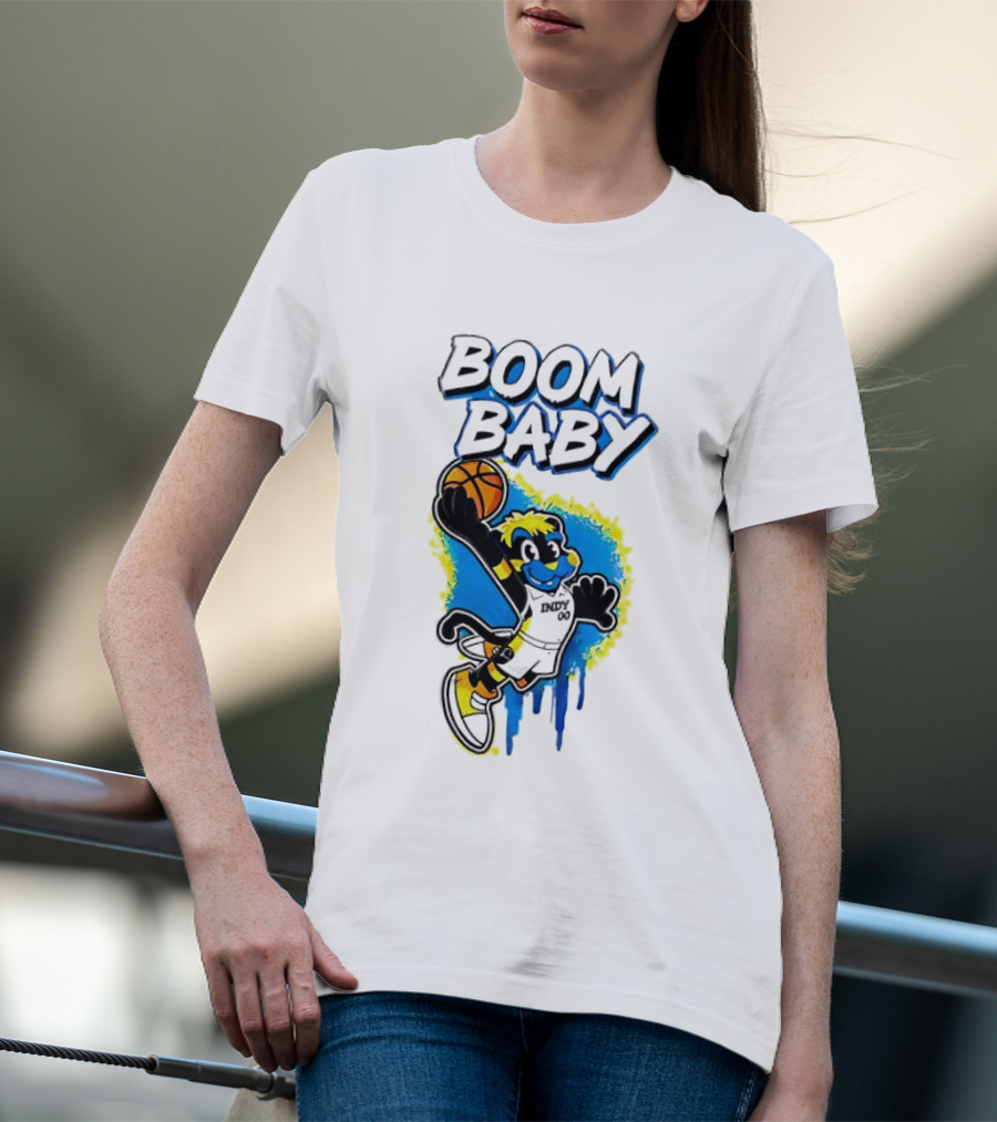 Indiana Pacers Boom Baby Mascot Dunk Basketball T-Shirt