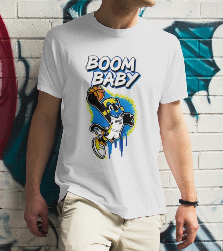 Indiana Pacers Boom Baby Mascot Dunk Basketball T-Shirt