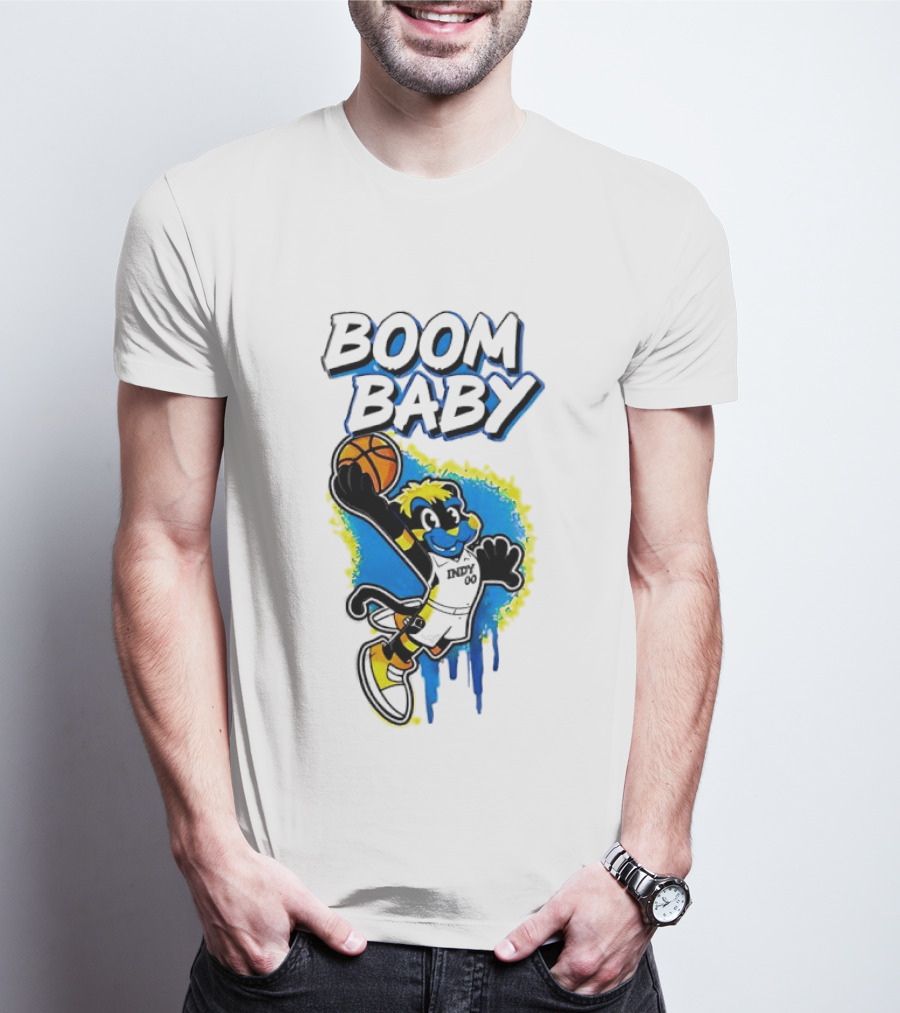 Indiana Pacers Boom Baby Mascot Dunk Basketball T-Shirt